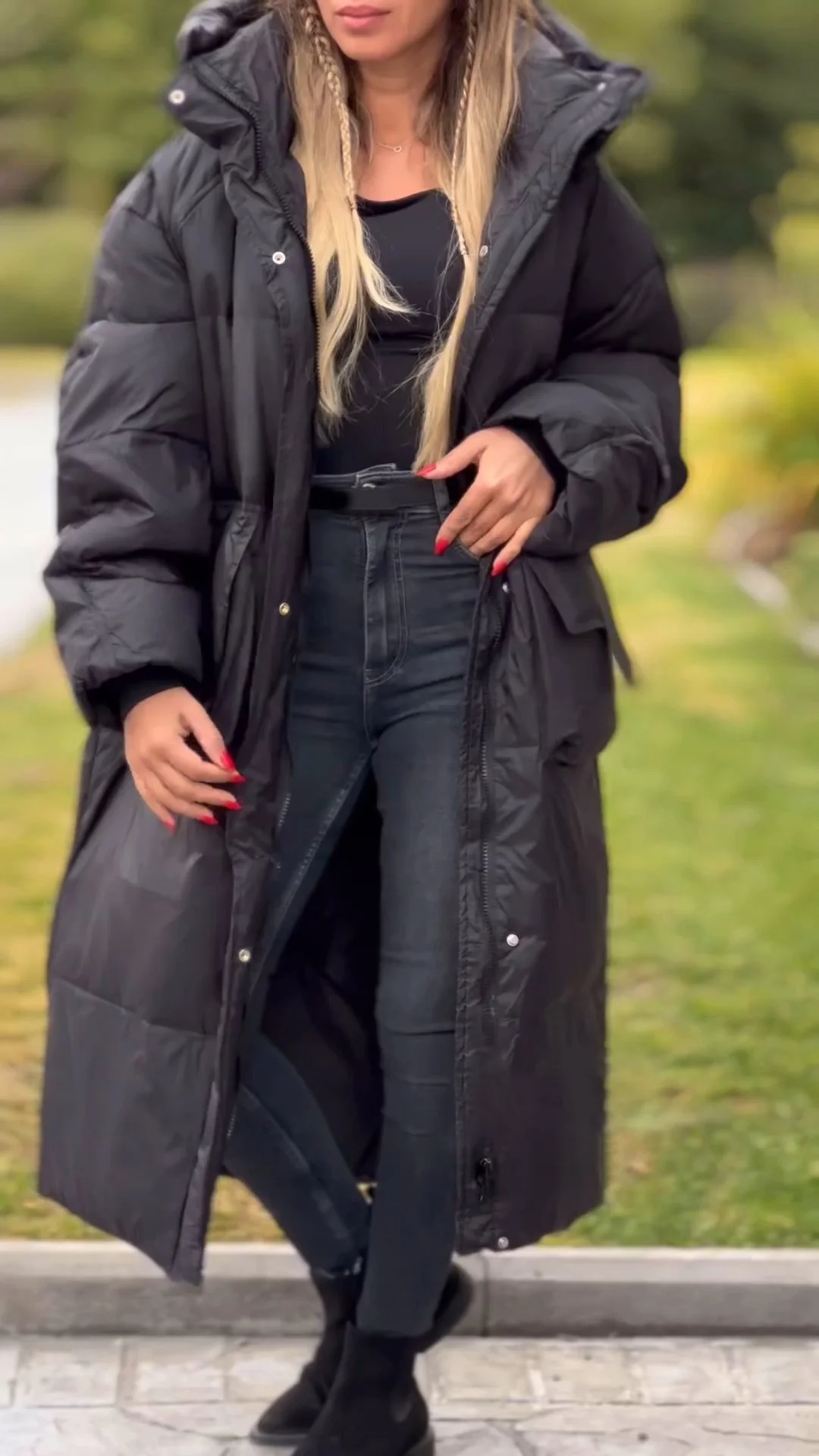 Women's Hooded Long Warm Casual Cotton Coat